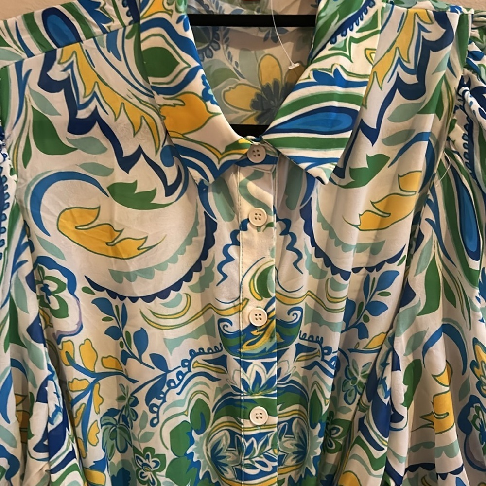 Flying Tomato Call It Love Floral Shirt Dress Size Large - Picture 6 of 15